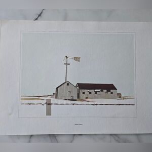 William Roberts Manitoba Farm Windmill Vintage Art Print